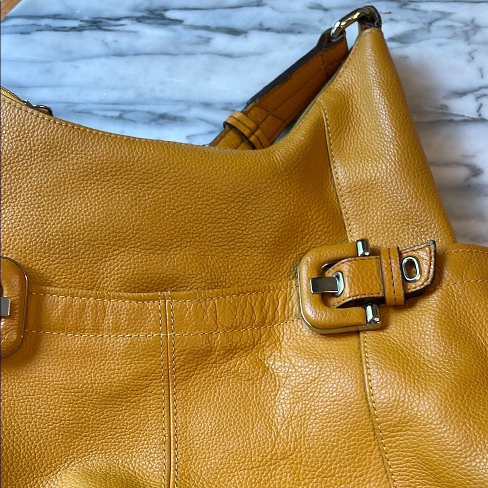 Tignanello Yellow Hobo Bag with Soft Slouchy Design